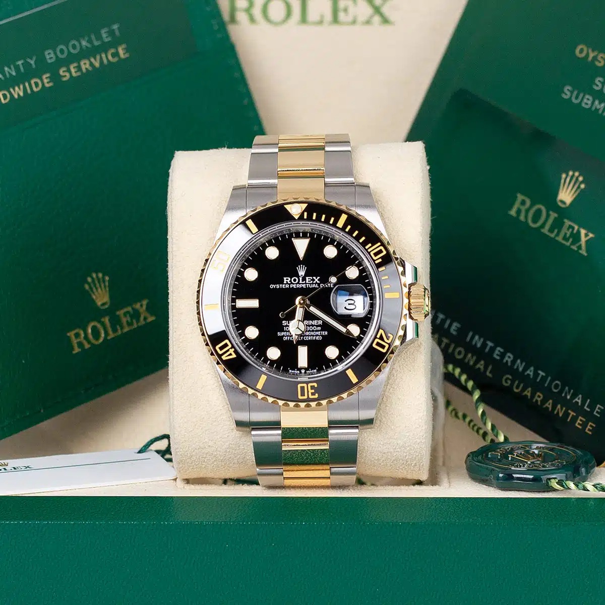 Rolex Submariner Date Two Tone Oyster Bracelet Men's Watch 126613LN