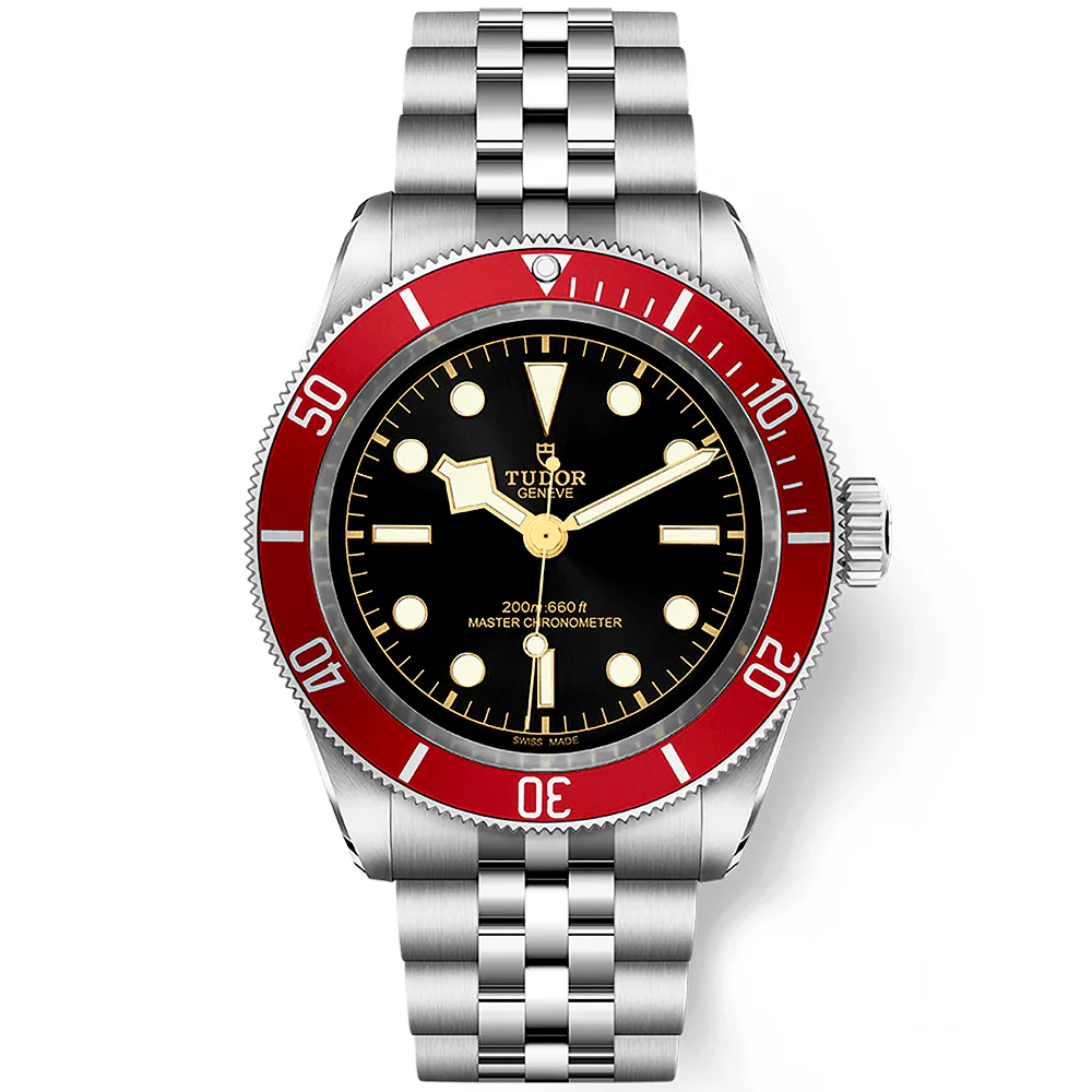 Black Bay 41mm Black Dial & Red Bezel Five-Link Bracelet Watch