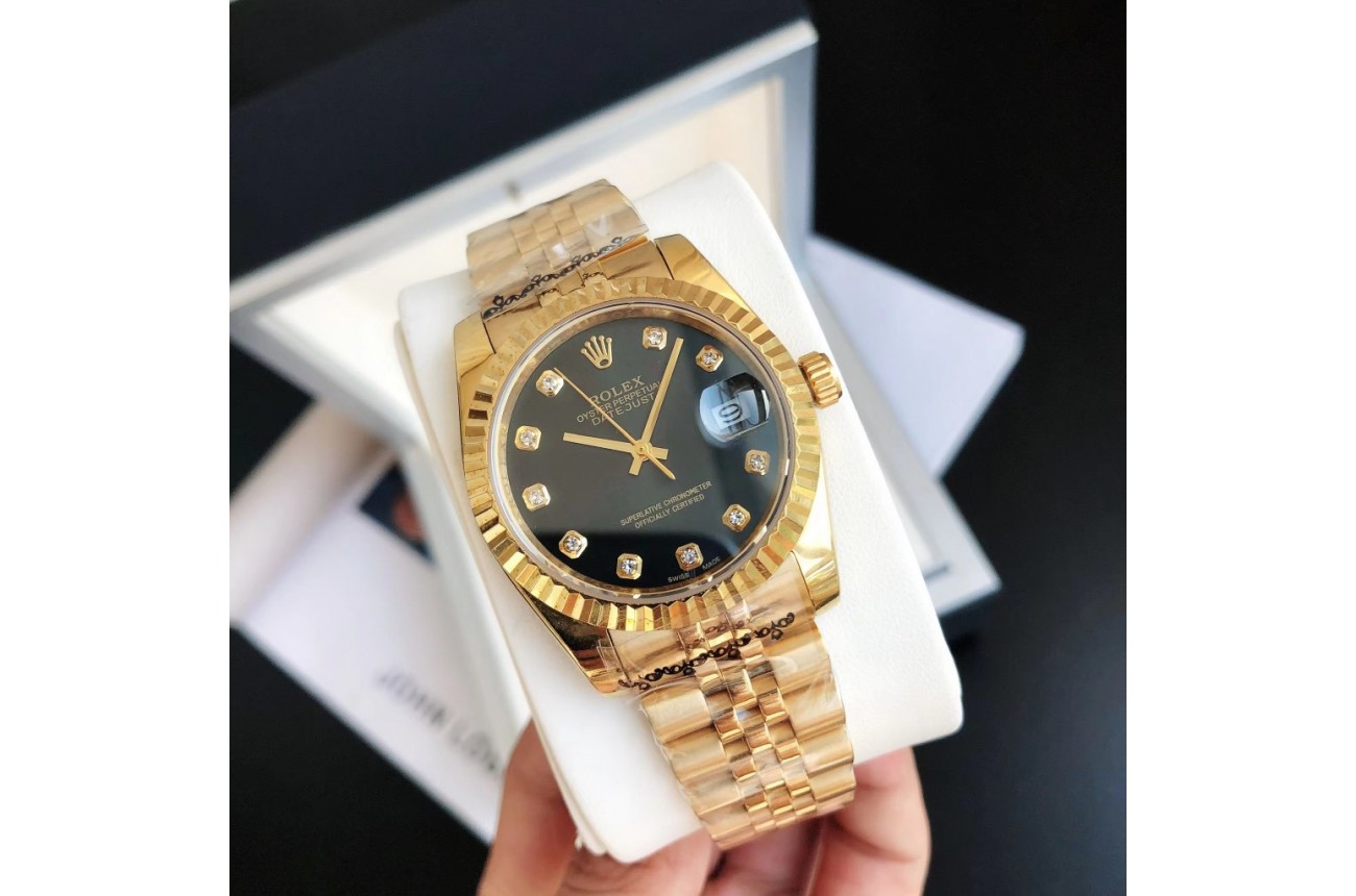 Rolex Datejust 36/28mm RG/RG Jub Black/Dial