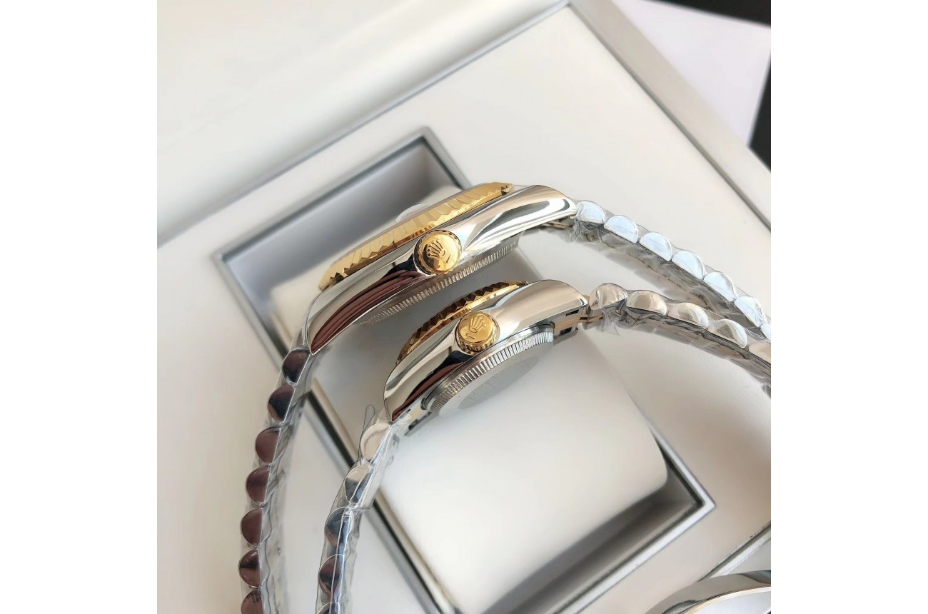 Rolex Datejust 36/28mm RG/SS Jub Black/Dia