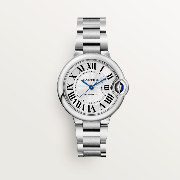Ballon Bleu de Cartier watch Silver guilloché dial 33 mm