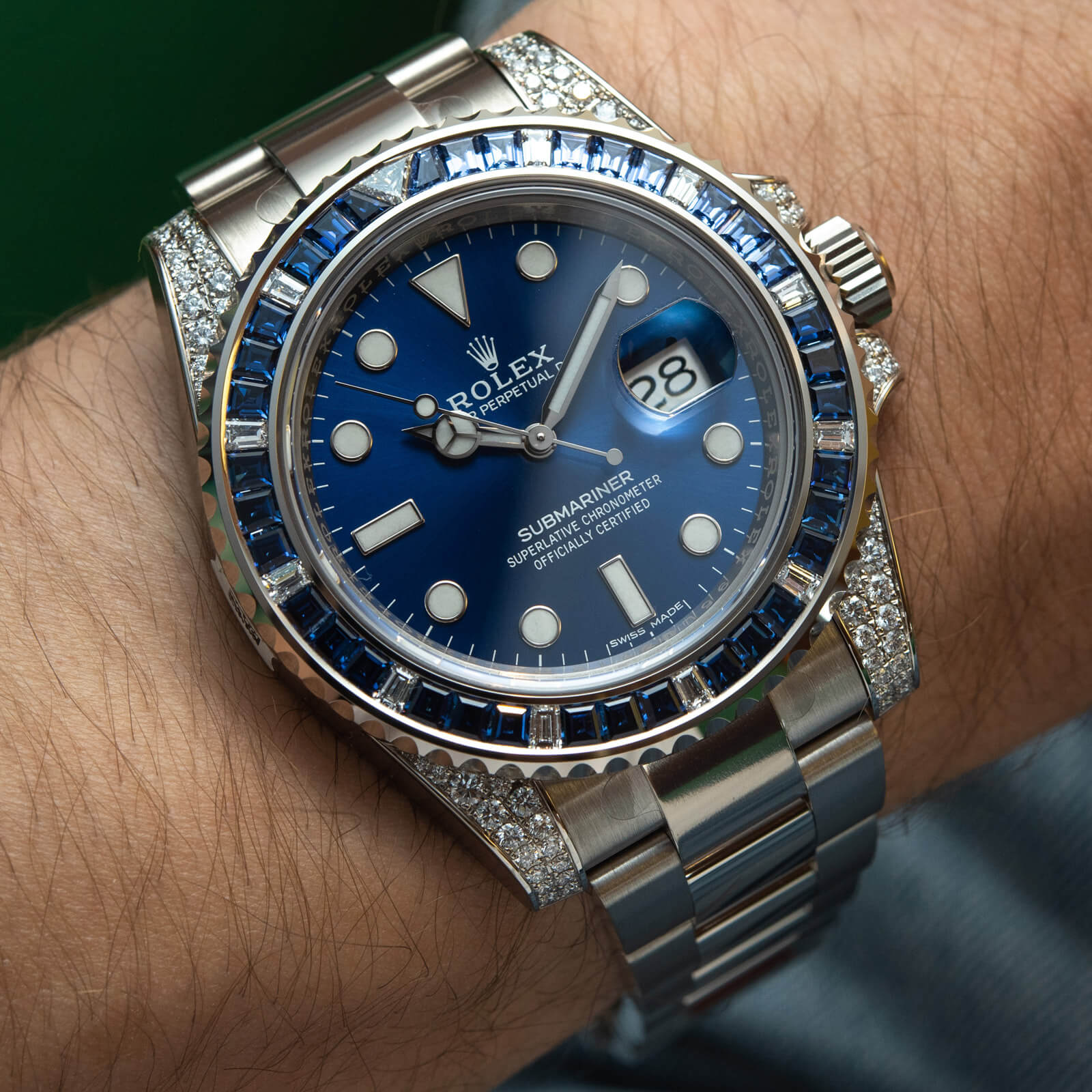 Submariner Date 116659SABR 18K White Gold Diamonds Sapphires UNWORN Replica