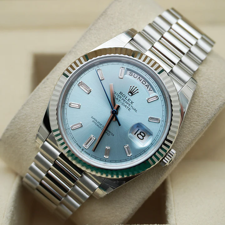 Rolex Day-Date 40 Platinum Ice-Blue Diamond Dial Men's Watch M228236-0006