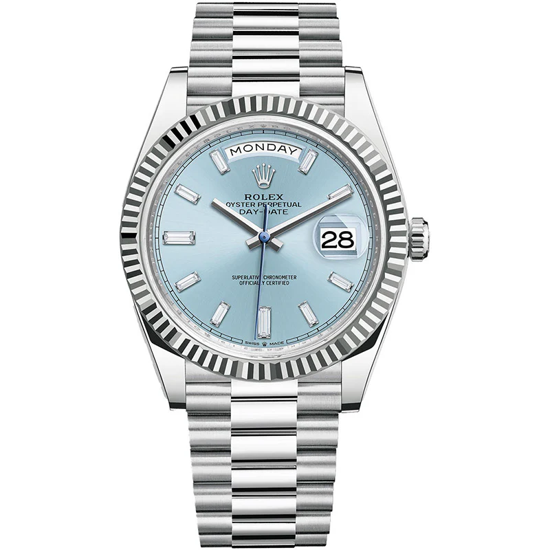 Rolex Day-Date 40 Platinum Ice-Blue Diamond Dial Men's Watch M228236-0006