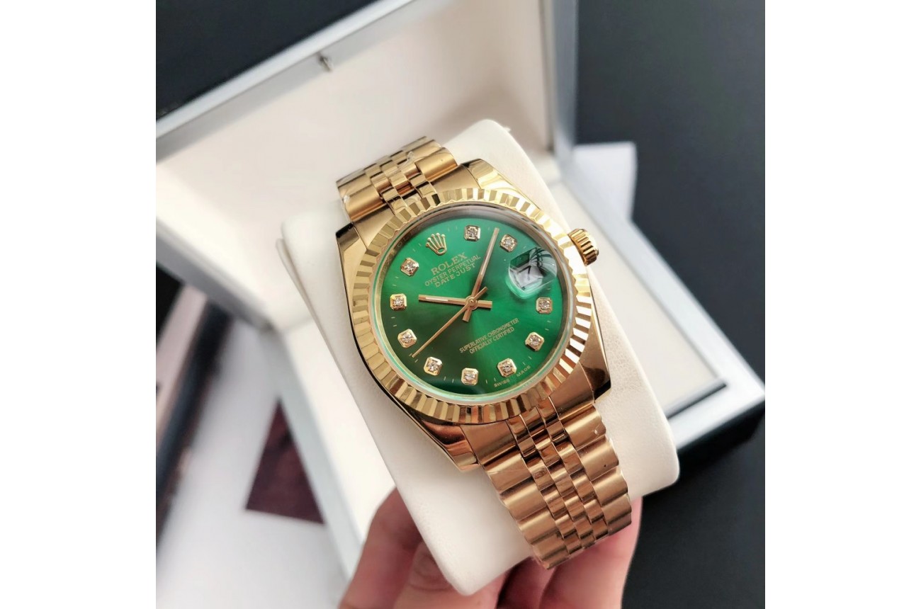 Rolex Datejust 36/28mm RG/RG Jub Green/Dial