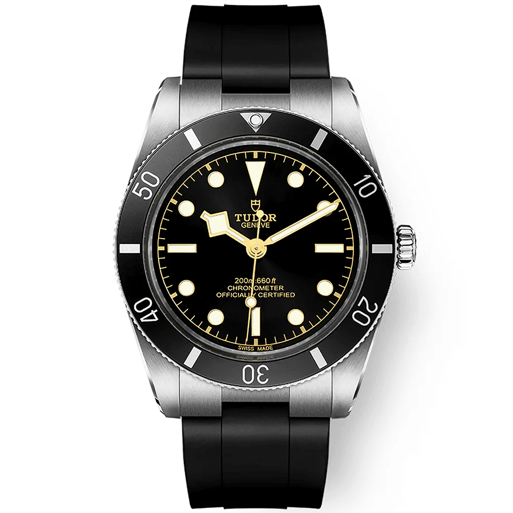 Black Bay 54 37mm Black Dial & Bezel Automatic Rubber Strap Watch