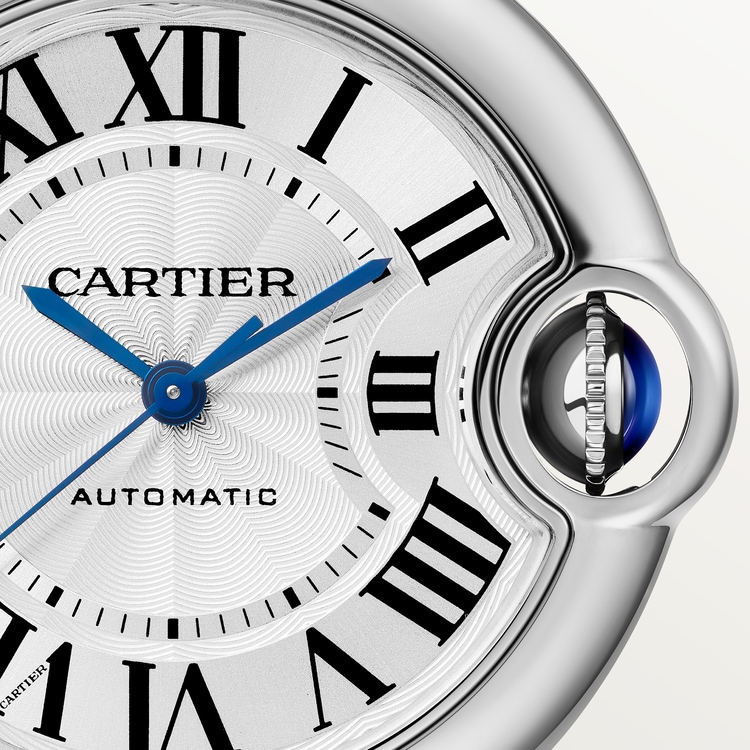 Ballon Bleu de Cartier watch Silver guilloché dial 33 mm