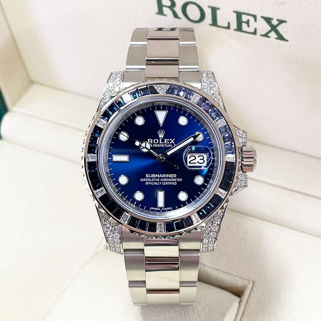 Submariner Date 116659SABR 18K White Gold Diamonds Sapphires UNWORN Replica