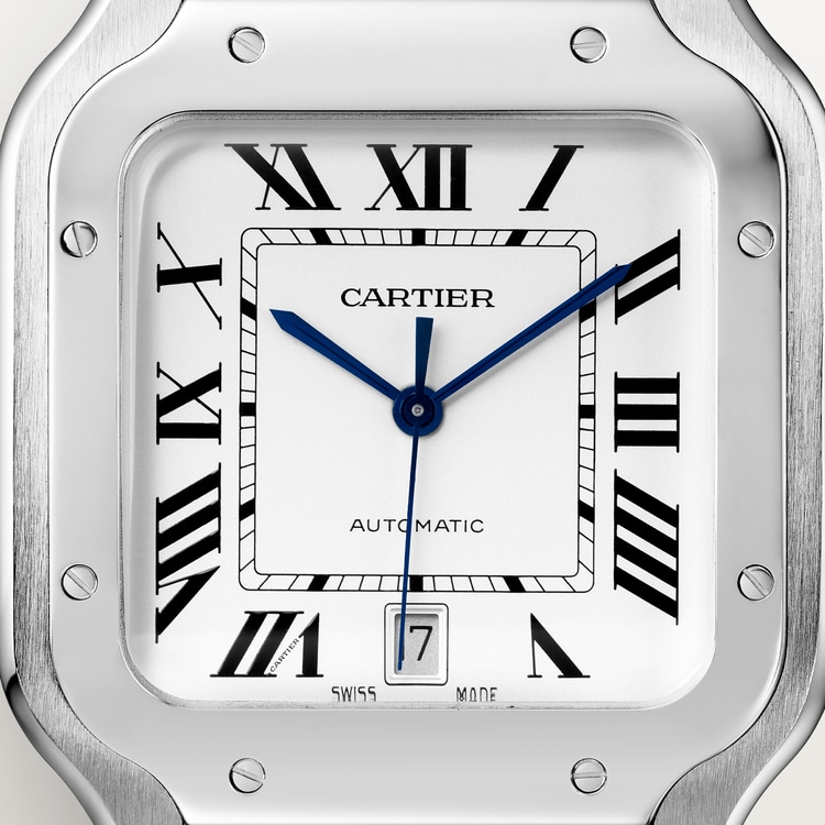 Santos de Cartier watch Large model Silvered opaline dial 39.8 mm