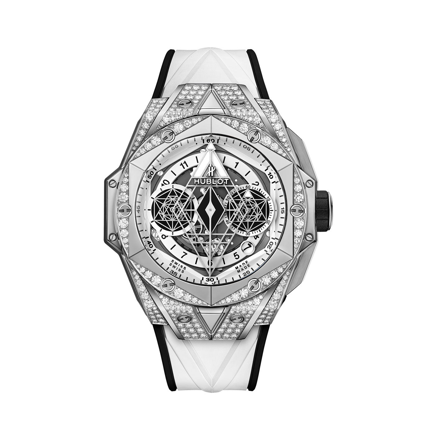 Big Bang SANG BLEU II TITANIUM WHITE PAVΓ Ref# 418.NX.2001.RX.1604.MXM20