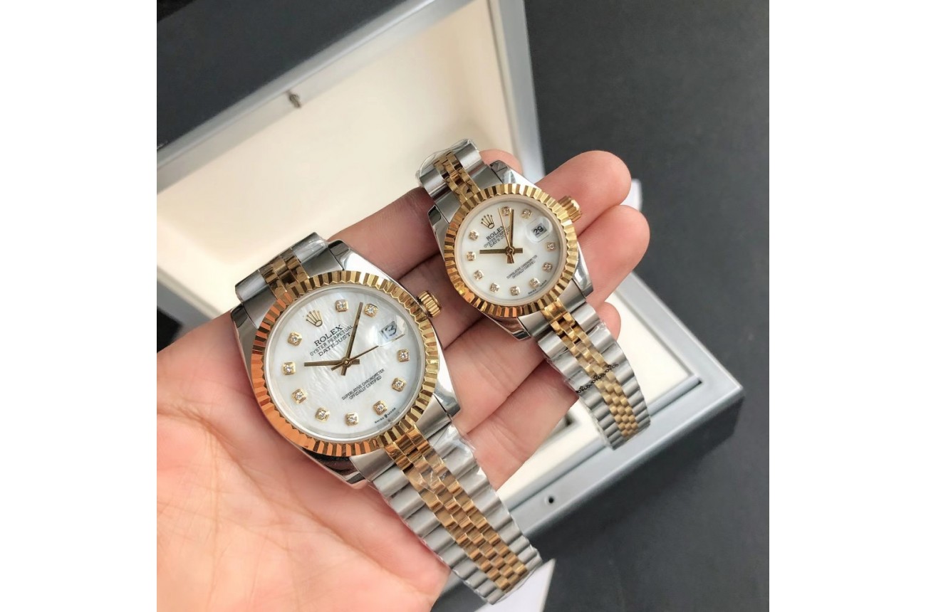 Rolex Datejust 36/28mm RG/SS Jub White/Dial