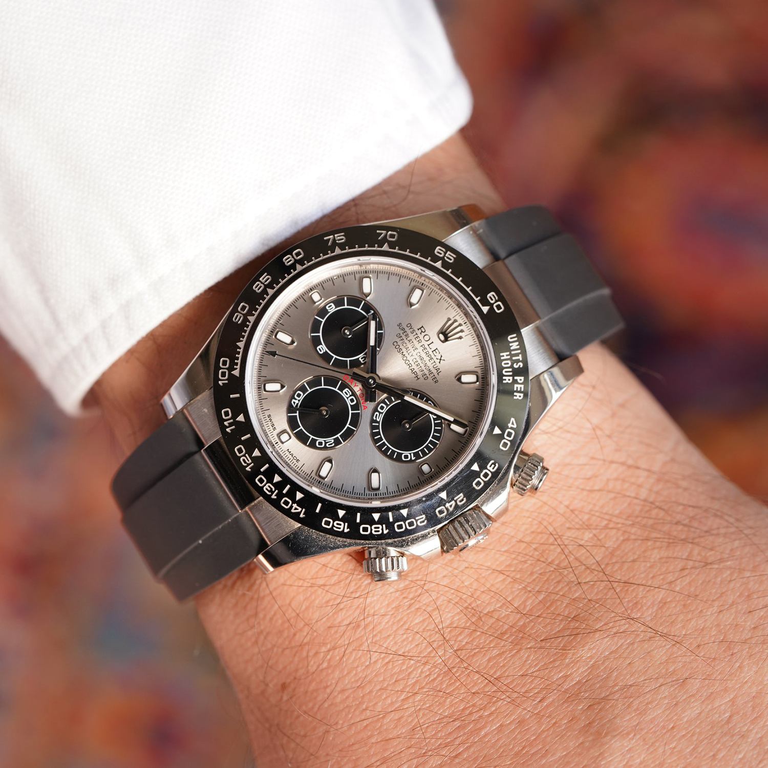 Daytona White Gold Steel Dial Oysterflex Strap 116519ln-0027 New