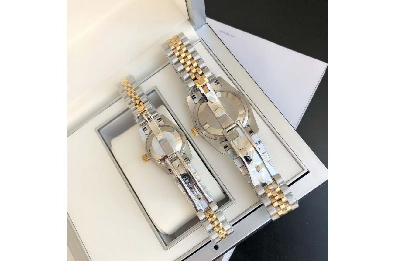 Rolex Datejust 36/28mm RG/SS Jub Black/Dia