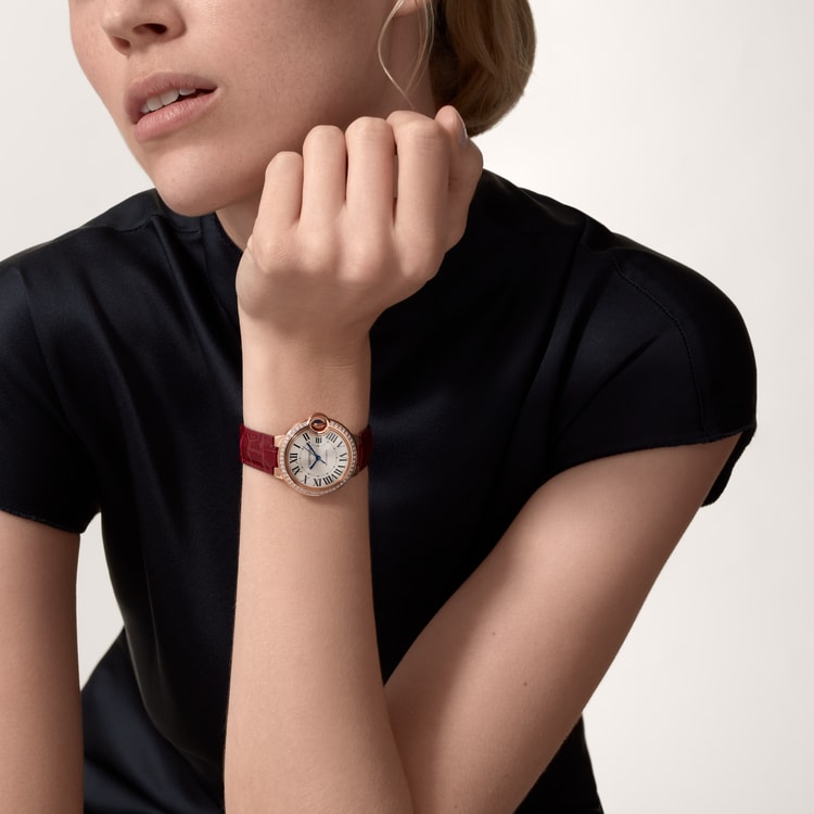 Ballon Bleu de Cartier watch Silvered sunray-brushed dial 33 mm