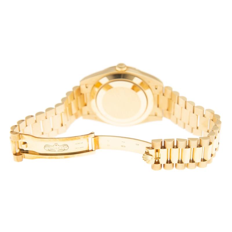 Day-Date 40 Yellow Gold Presidential Bracelet Black Baguette Dial Diamond Bezel Ref. 228348RBR-0001
