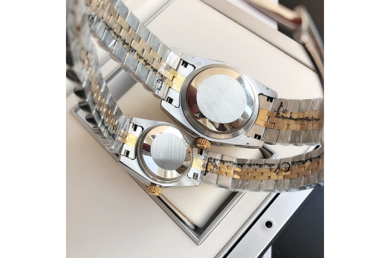 Rolex Datejust 36/28mm RG/SS Jub Black/Dia