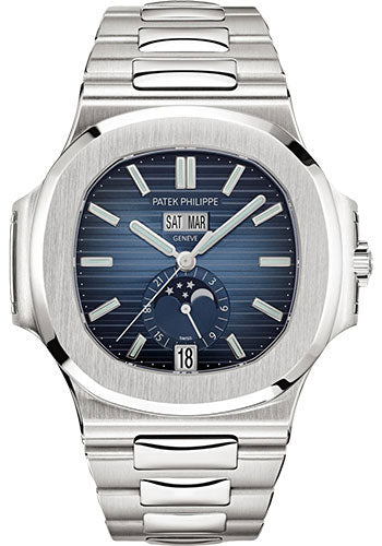 Patek Philippe Nautilus Annual Calendar Moon Phases – 40.5 mm – Steel – Blue Dial – 5726/1A-014