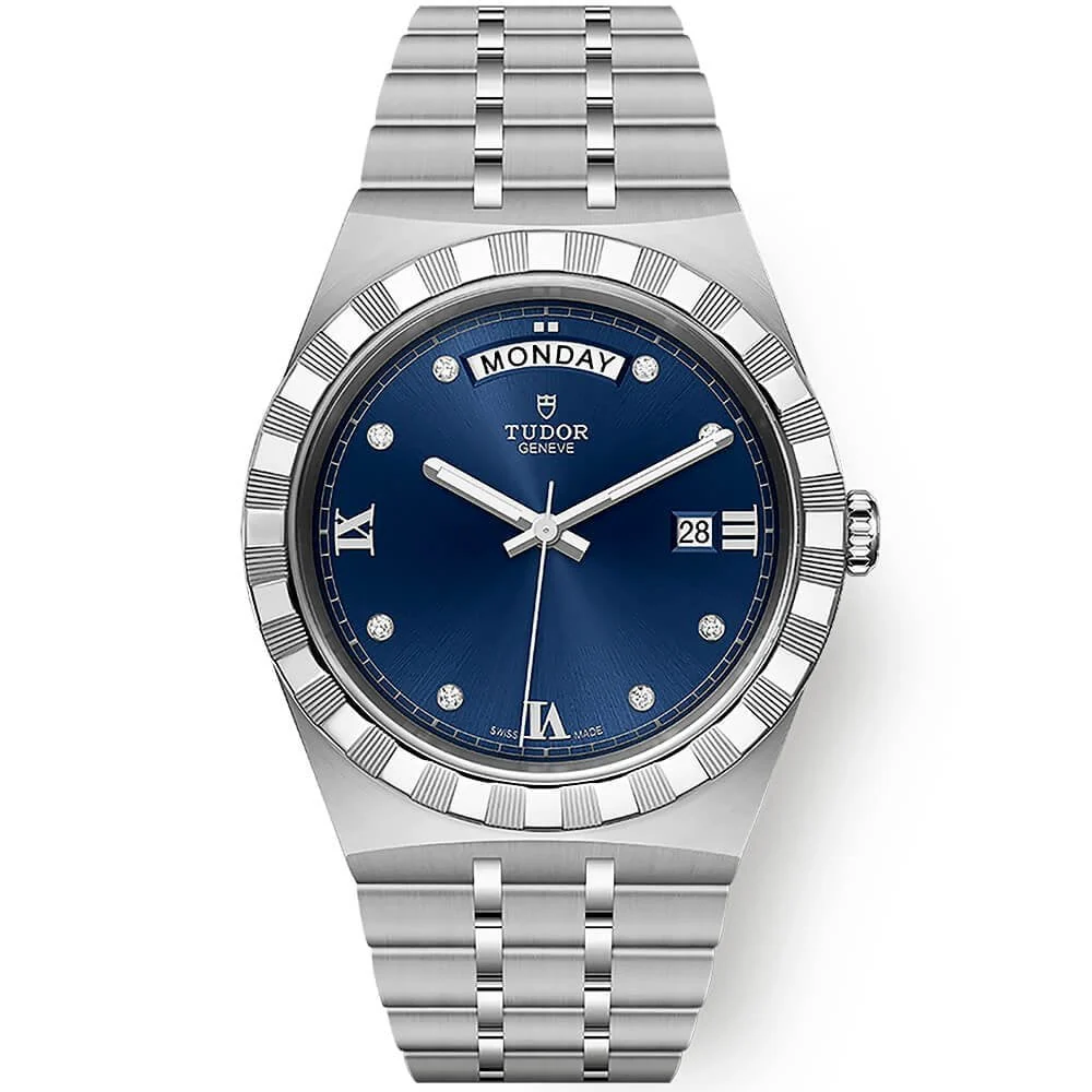 Royal Date/Day 41mm Blue Diamond Set Dial Men's Automatic Watch