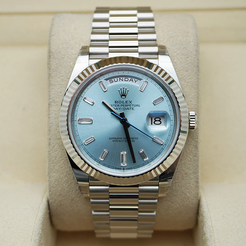 Rolex Day-Date 40 Platinum Ice-Blue Diamond Dial Men's Watch M228236-0006
