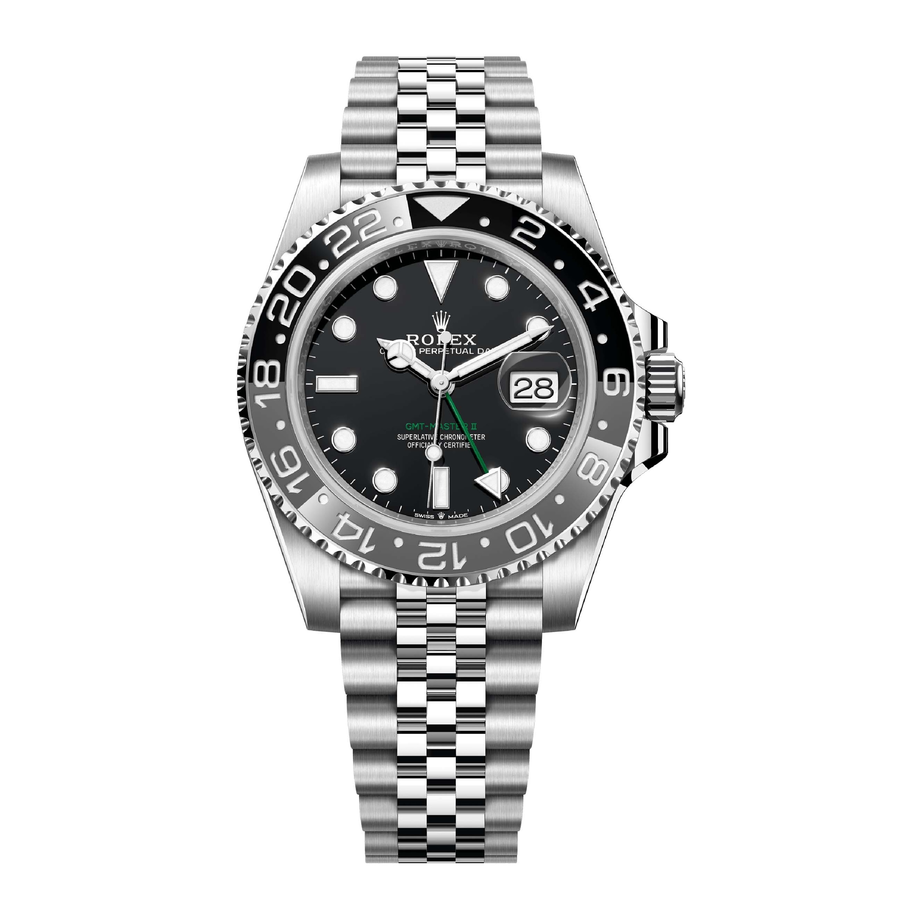 Rolex GMT Master ll Automatic Black Dial Jubilee Bracelet Steel Men's Watch M126710GRNR-0003