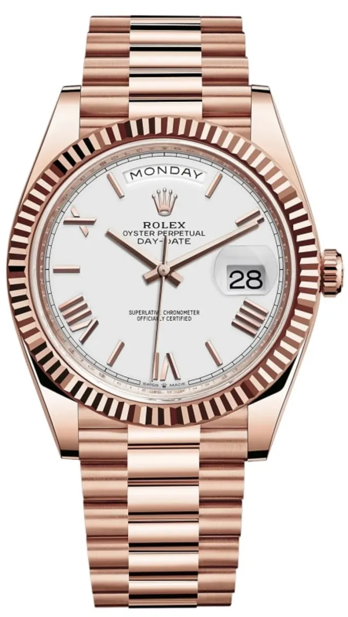 Rolex Day-Date 40 18K Everose Gold White Dial Men's Watch M228235-0032