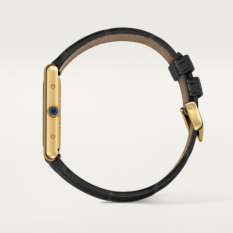 Tank Louis Cartier watch Large model Black lacquer dial