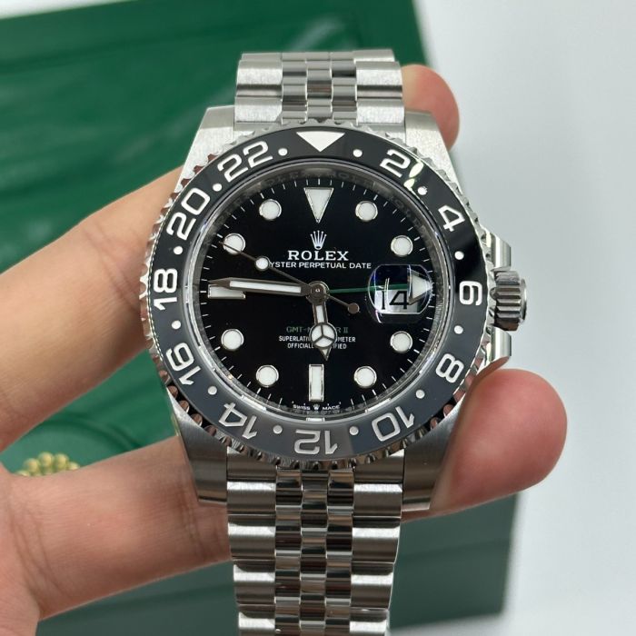 Rolex GMT Master ll Automatic Black Dial Jubilee Bracelet Steel Men's Watch M126710GRNR-0003