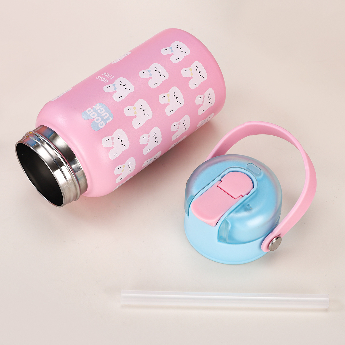 Bunny Pattern Insulated Water Bottle