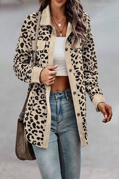 Leopard Lepal Open Front Jacket - BBHGWM