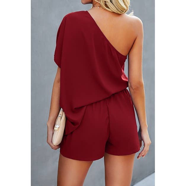 Whispering Petals One Shoulder Romper - BBHGWM