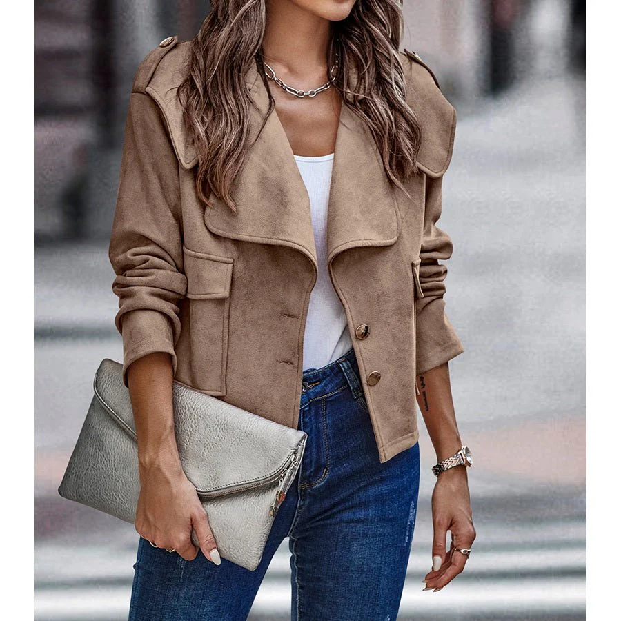 Elegant Buttoned Pocket Jacket - BBHGWM