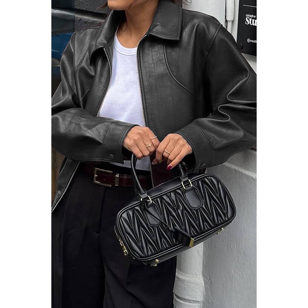 Solid Long Sleeve Short Lapel Zipper Jacket - BBHGWM