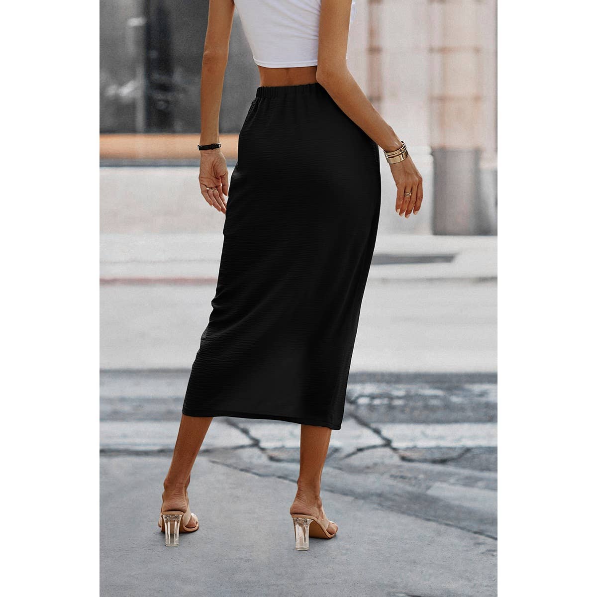 Solid Twist Wrap Assassin Fit Skirt - BBHGWM