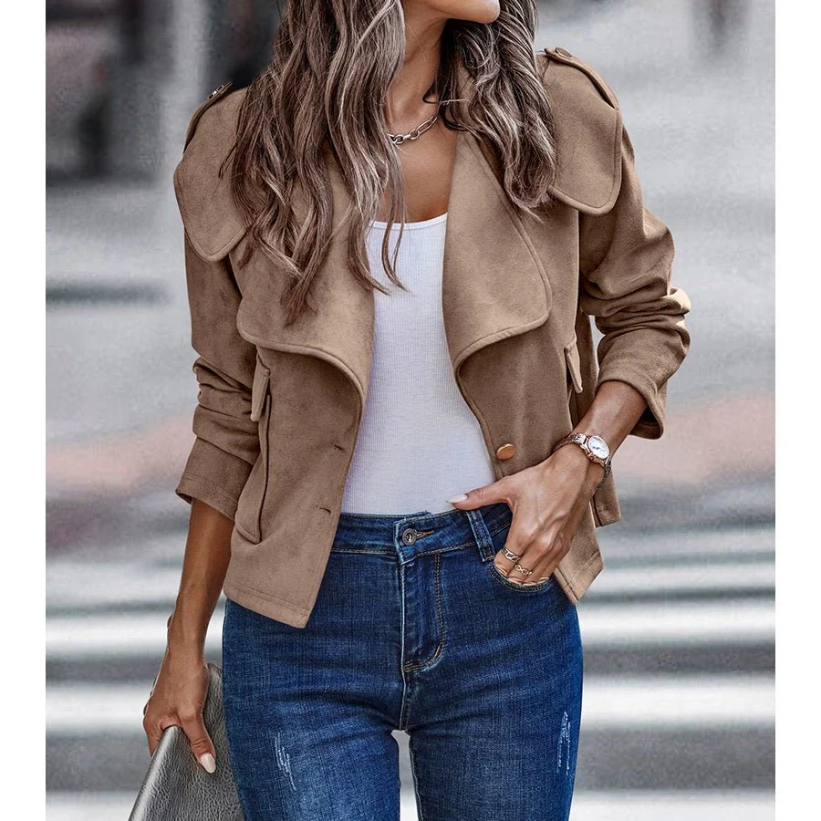 Elegant Buttoned Pocket Jacket - BBHGWM