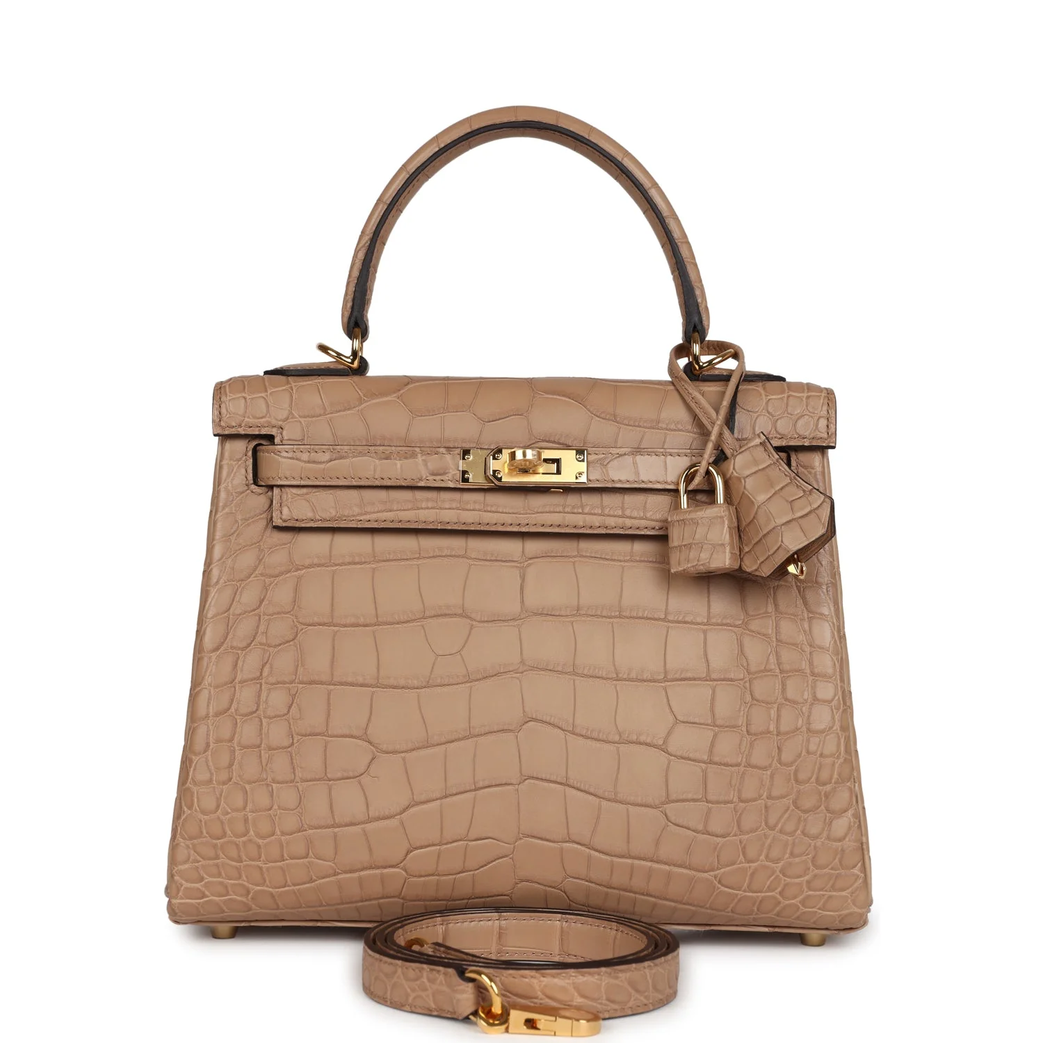 Replicate Hermes Kelly Retourne 25 Chai Matte Alligator Gold Hardware(1:1 replica)