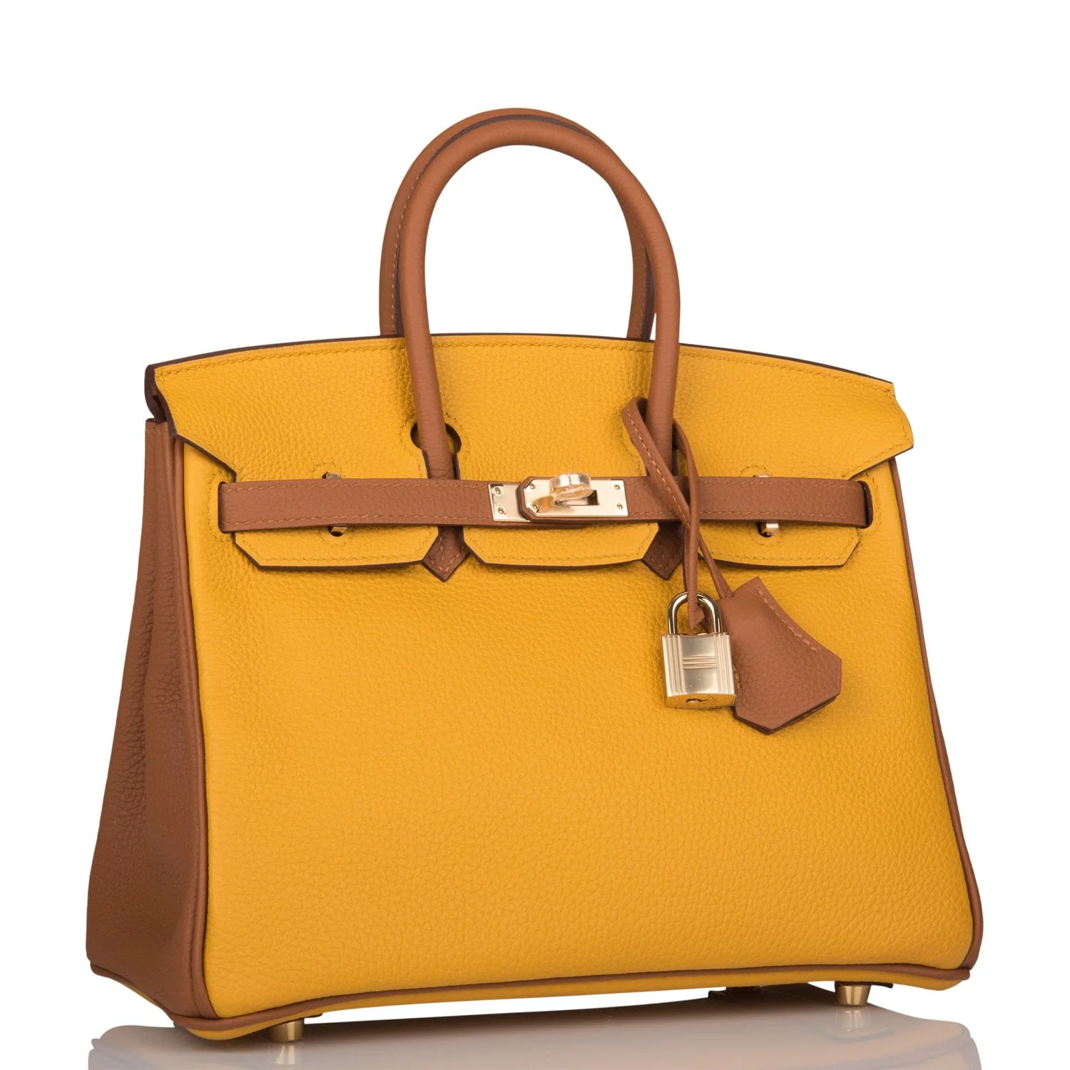 Replicate Hermes Special Order (HSS) Birkin 25 Jaune Ambre and Gold Togo Permabrass Hardware(1:1 replica)