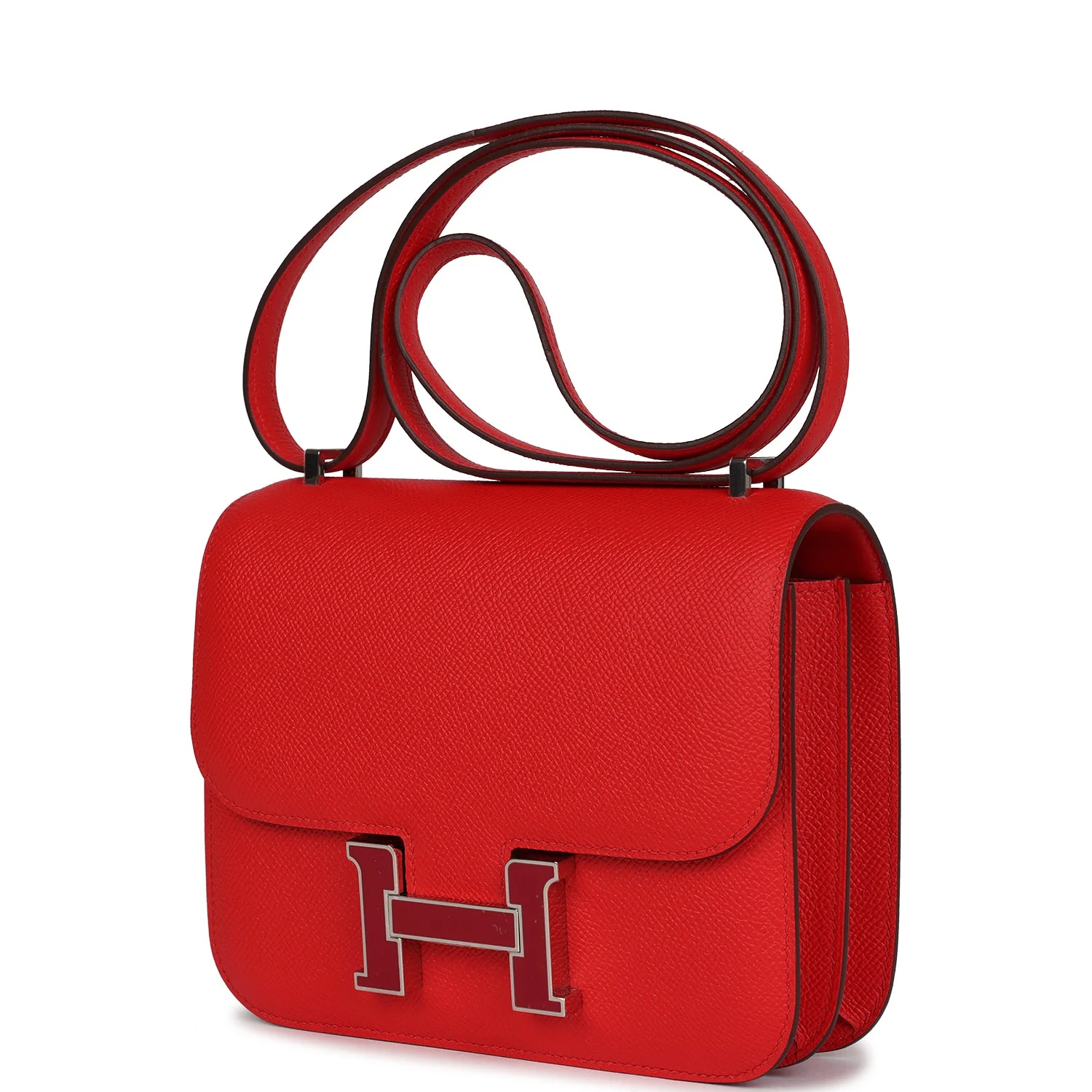 Replicate Hermes Constance 18 Rouge De Coeur Epsom Lacquered Palladium Hardware(1:1 replica)