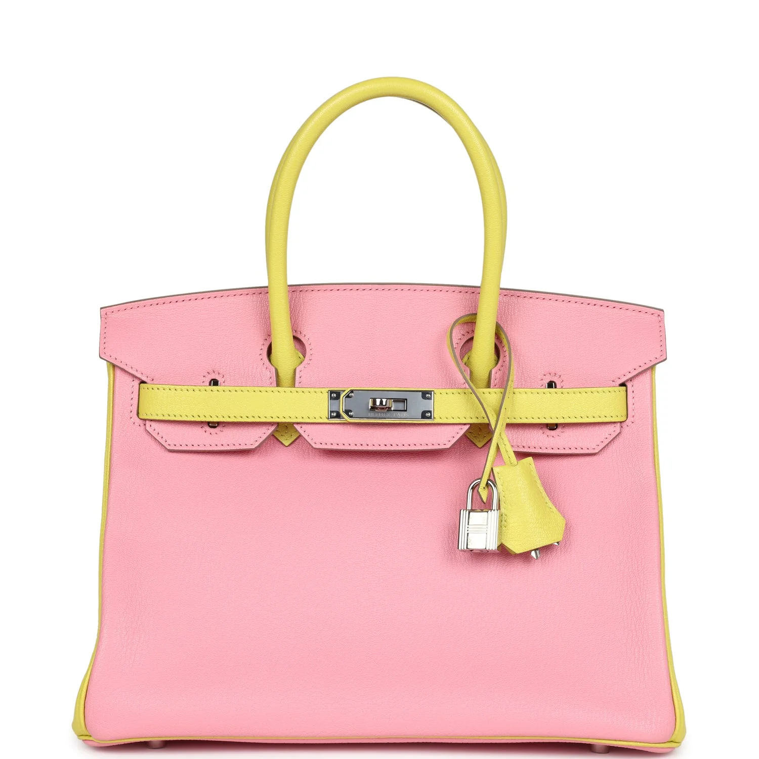Replicate Hermes Special Order (HSS) Birkin 30 Rose Confetti and Lime Chevre Mysore Palladium Hardware(1:1 replica)