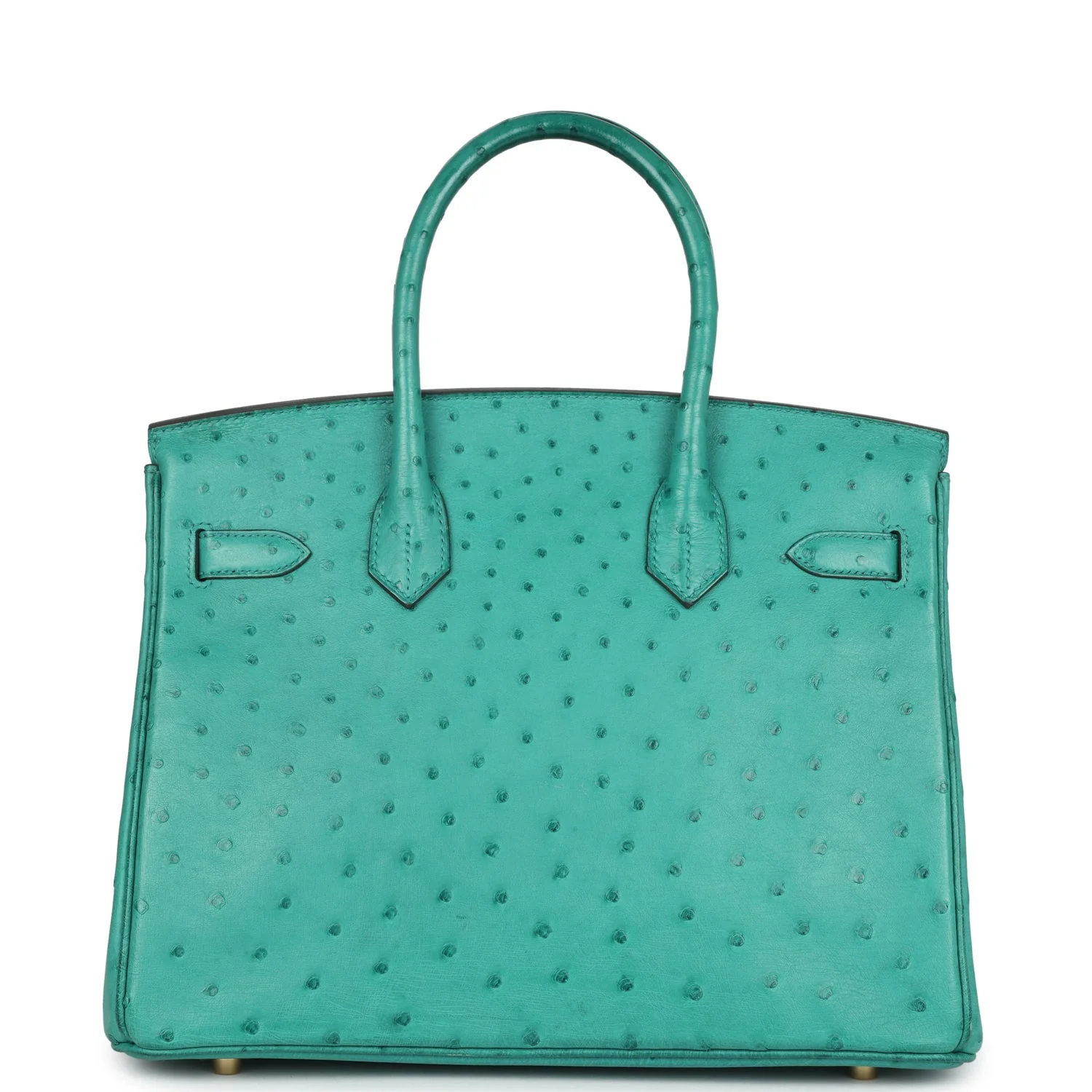 Replicate Hermes Birkin 30 Vert Verone Ostrich Gold Hardware(1:1 replica)