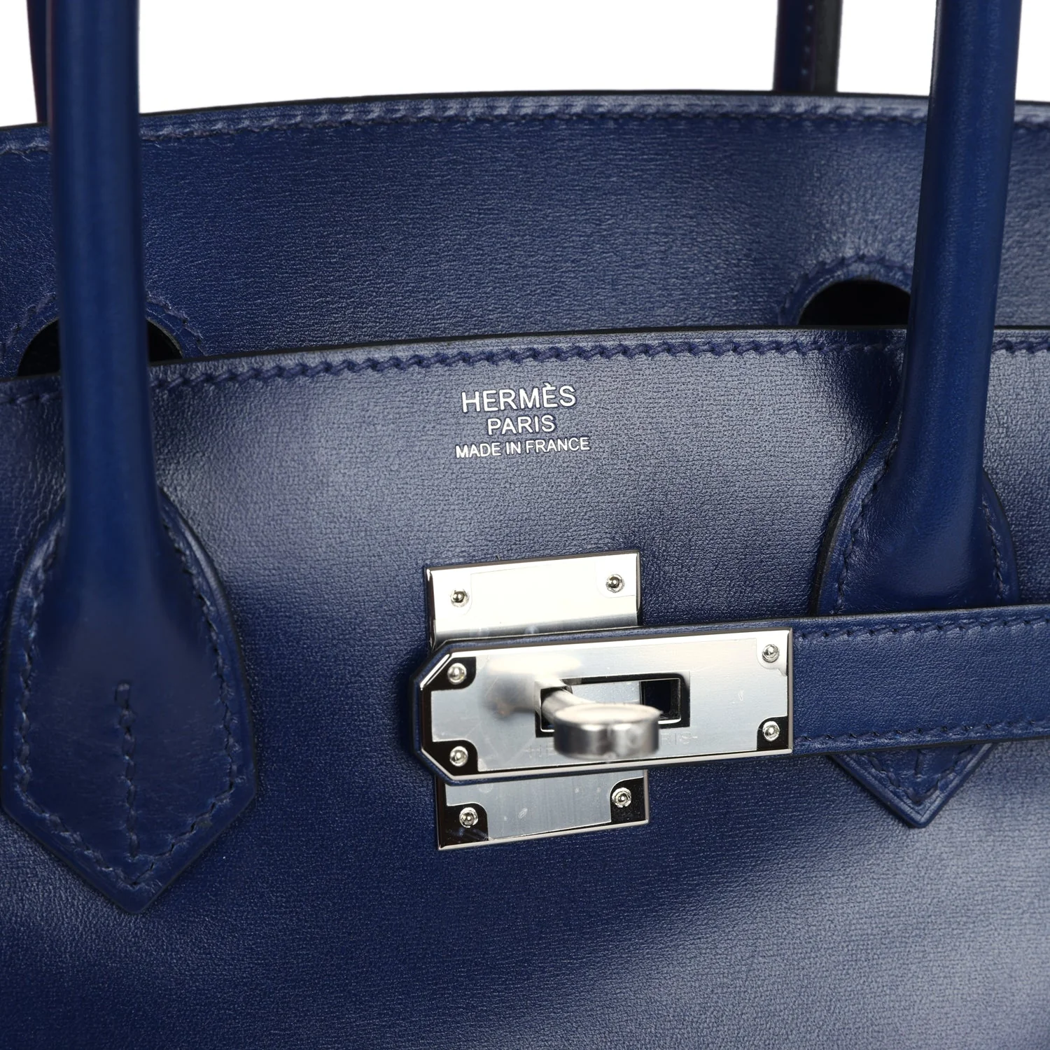 Replicate Hermes Birkin 30 Bleu Saphir Box Palladium Hardware(1:1 replica)
