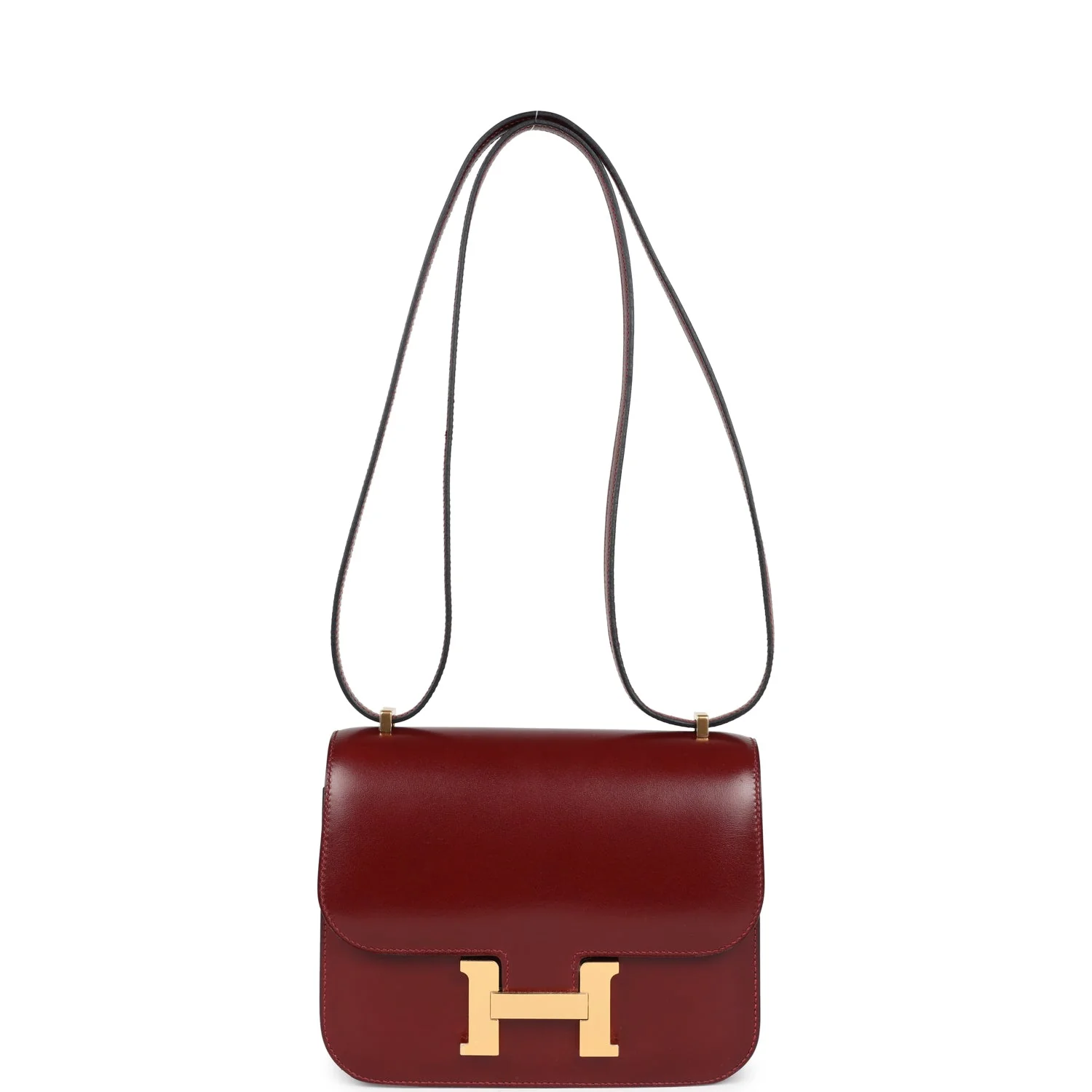 Replicate Hermes Constance 18 Rouge H Box Calfskin Gold Hardware(1:1 replica)