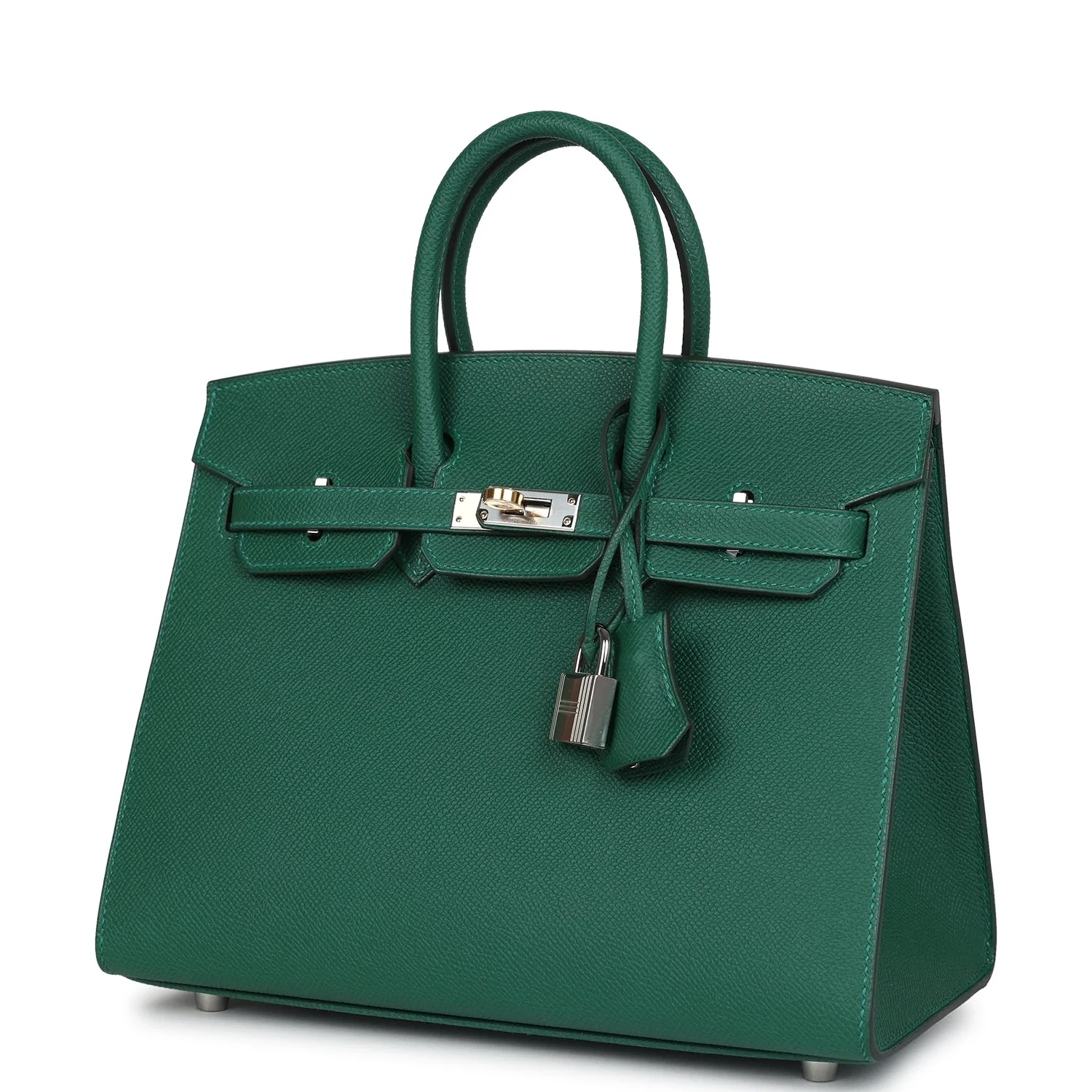 Replicate Hermes Birkin Sellier 25 Vert Moyen Epsom Electrum Hardware(1:1 replica)