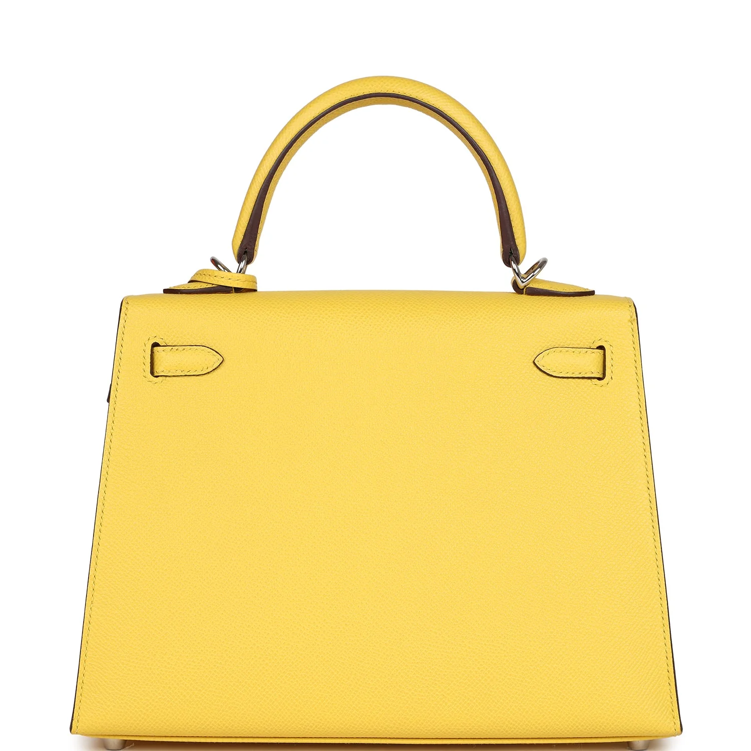 Replicate Hermes Kelly Sellier 25 Jaune De Naples Epsom Palladium Hardware(1:1 replica)