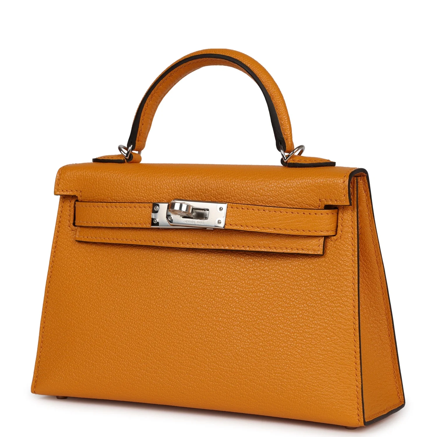Replicate Hermes Kelly Sellier 20 Moutarde Chevre Palladium Hardware(1:1 replica)