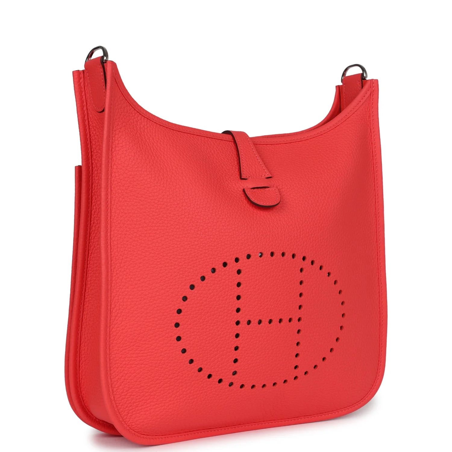 Replicate Hermes Evelyne III PM Rose Texas Clemence Palladium Hardware(1:1 replica)