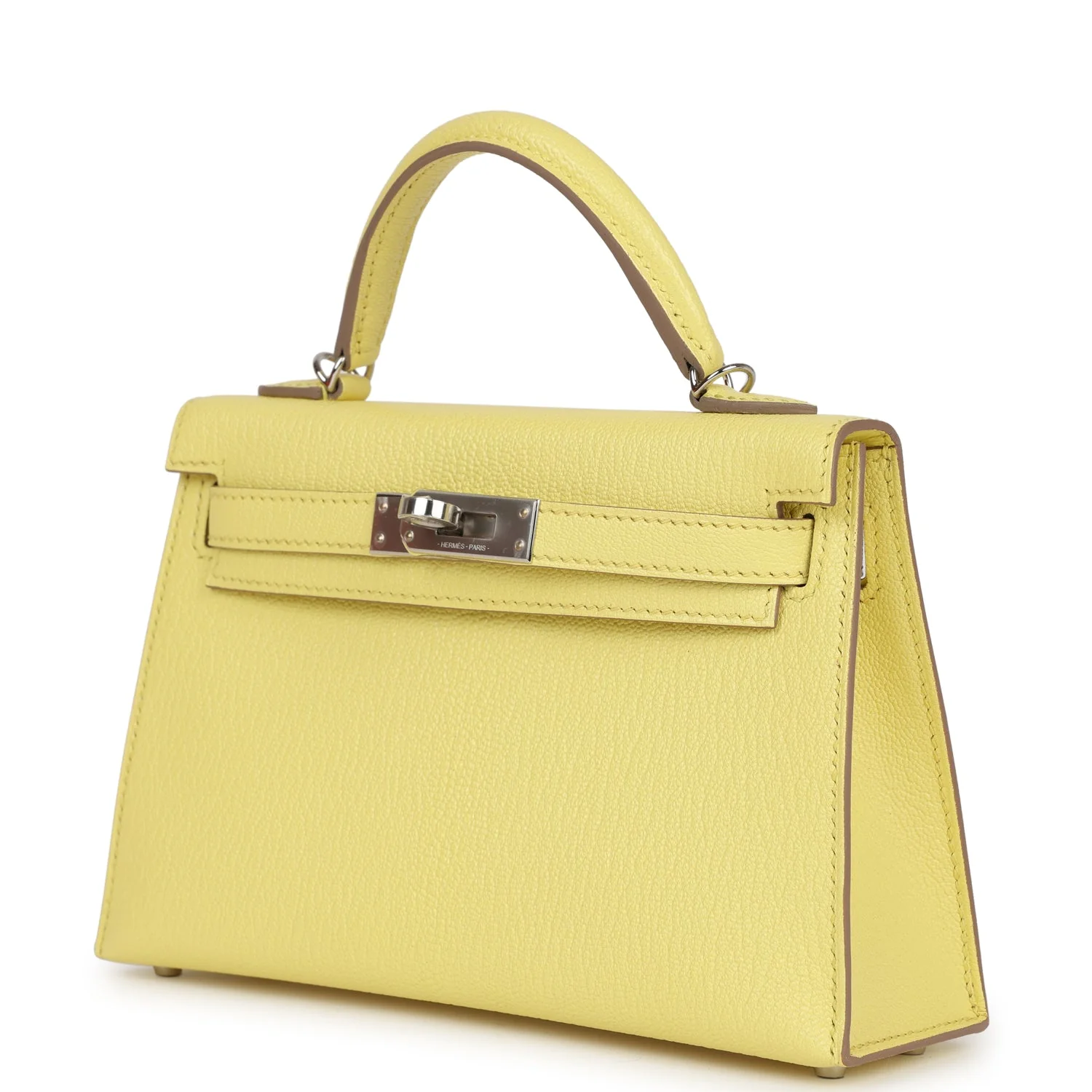 Replicate Hermes Kelly Sellier 20 Limoncello Chevre Palladium Hardware(1:1 replica)