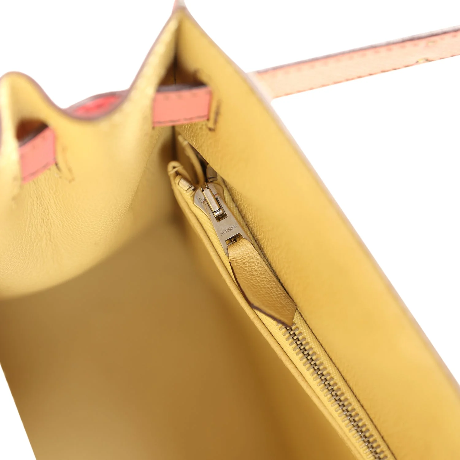 Replicate Hermes Special Order (HSS) Kelly Sellier 28 Rose Confetti and Jaune Poussin Epsom Palladium Hardware(1:1 replica)