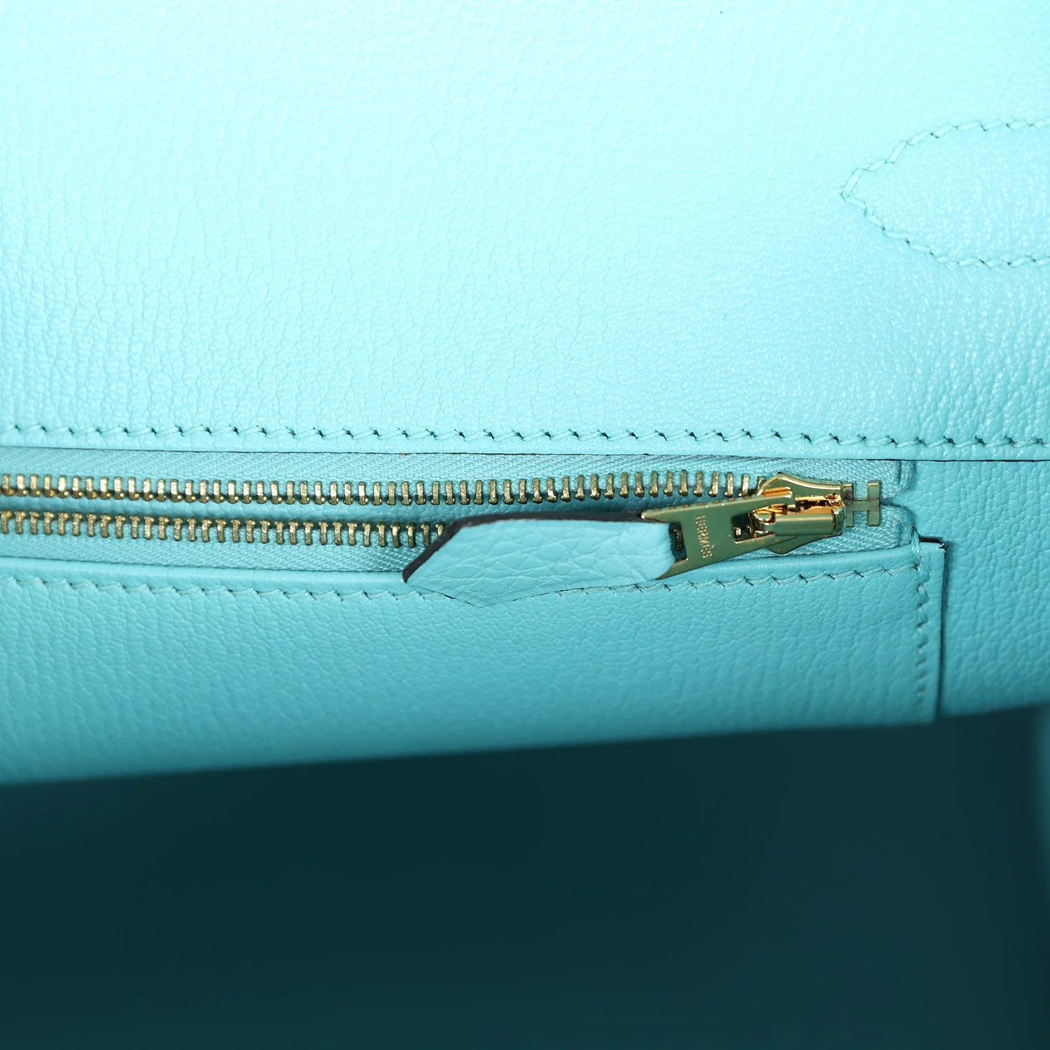 Replicate Hermes Birkin 35 Bleu Atoll Togo Gold Hardware(1:1 replica)