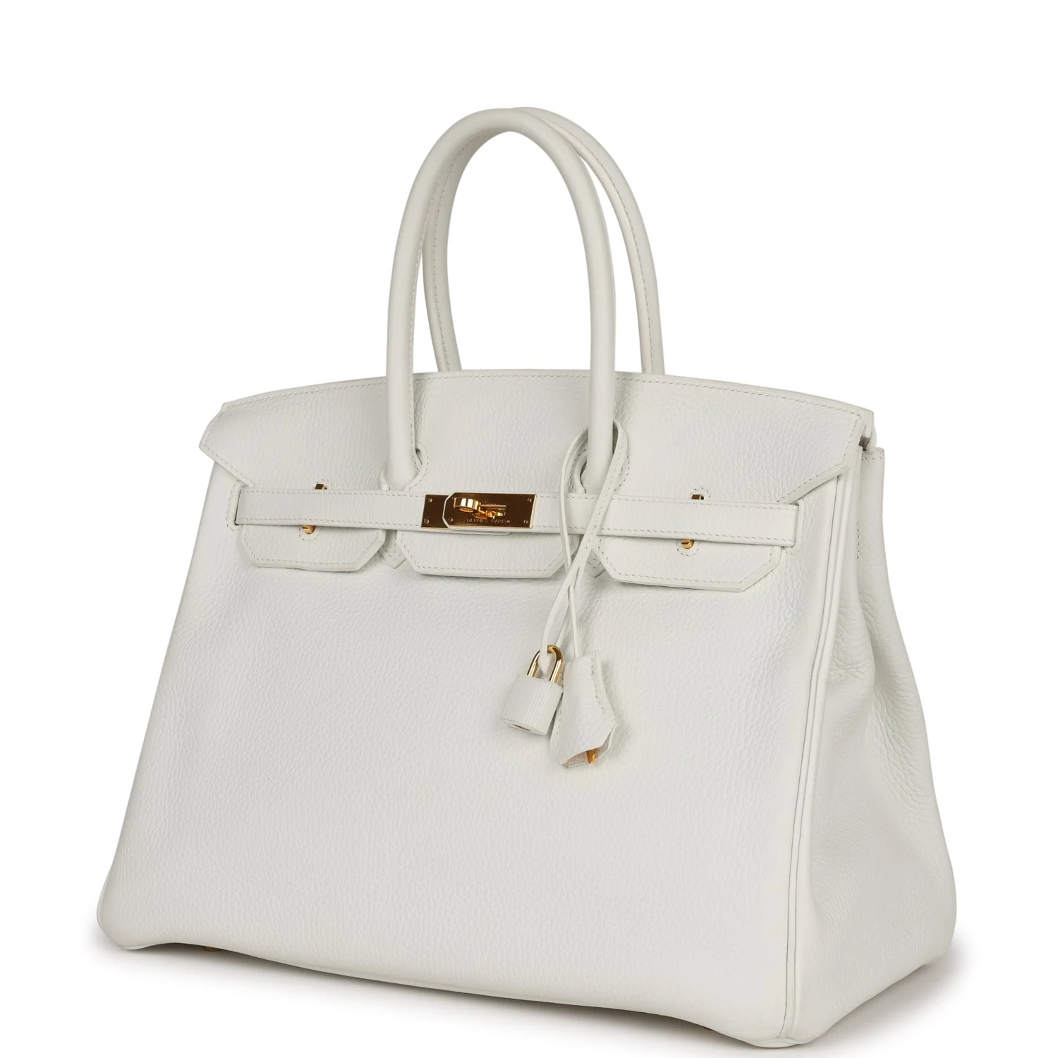 Replicate Hermes Birkin 35 White Clemence Gold Hardware(1:1 replica)