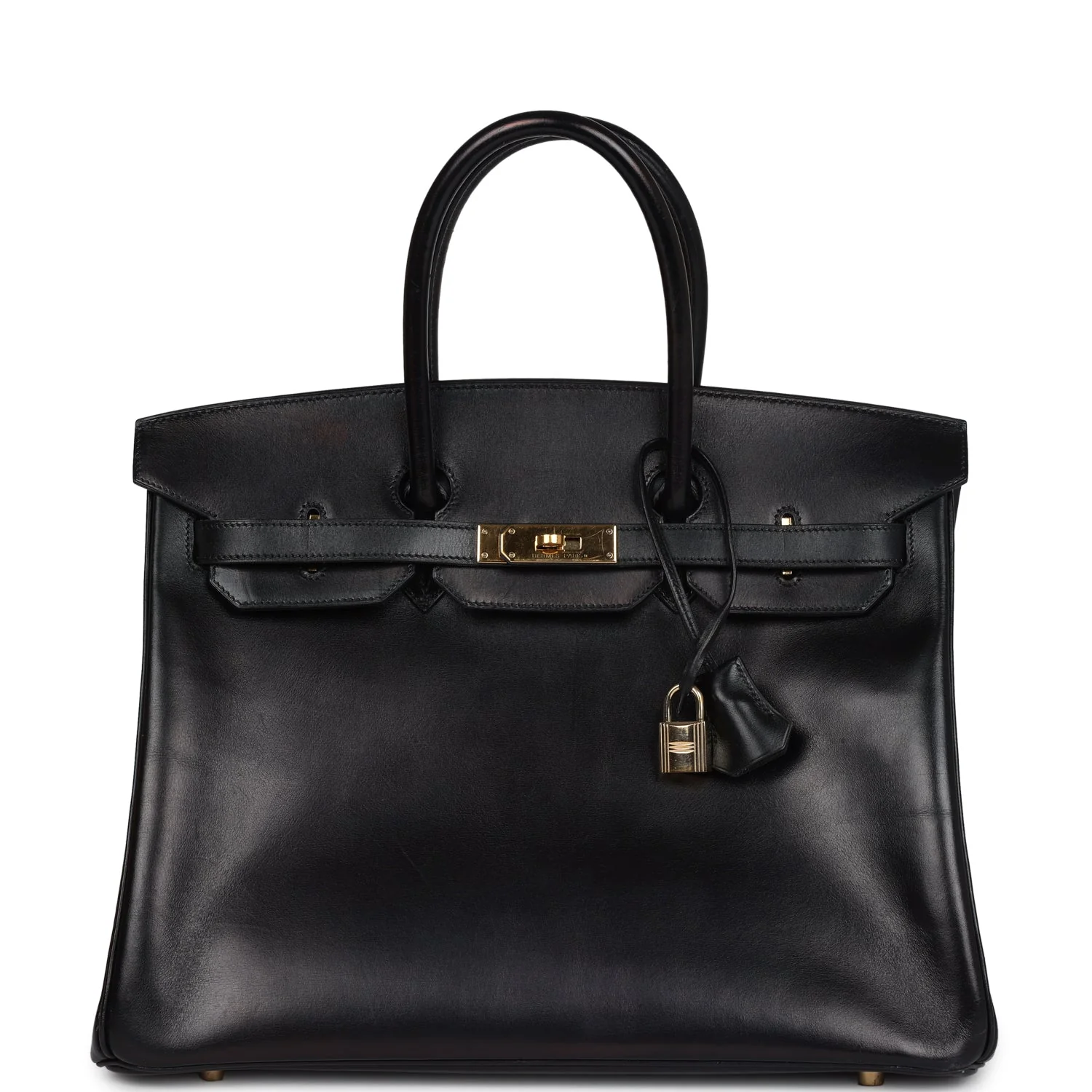 Replicate Hermes Birkin 35 Black Box Gold Hardware(1:1 replica)